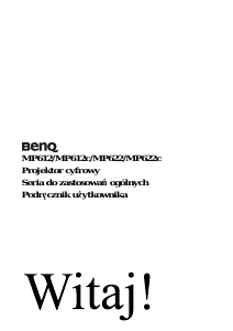 Instrukcja BenQ MP622C Projektor