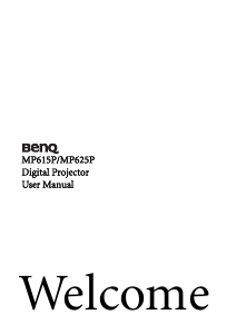 Manual BenQ MP625P Projector