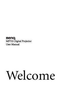Manual BenQ MP723 Projector