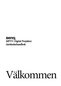 Bruksanvisning BenQ MP771 Projektor