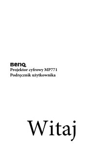 Instrukcja BenQ MP771 Projektor
