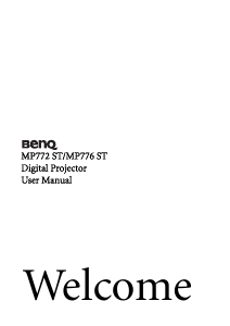 Manual BenQ MP772 ST Projector