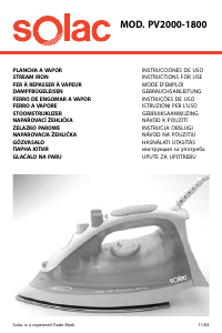 Manual de uso Solac PV2000 Optima 2000 Plancha