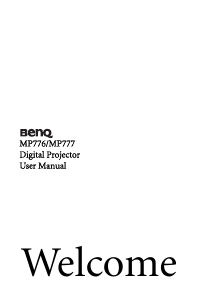 Manual BenQ MP777 Projector