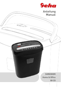 Manual Geha Home and Office X8CD Paper Shredder