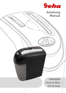 Manual Geha Home and Office X10CD Style Paper Shredder