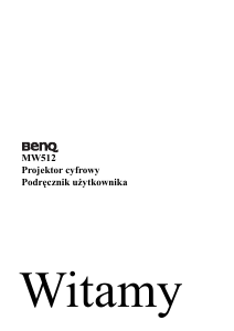 Instrukcja BenQ MW512 Projektor