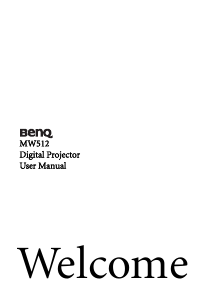 Manual BenQ MW512 Projector