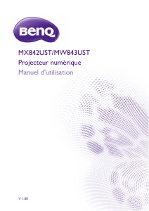 Mode d’emploi BenQ MW843UST Projecteur