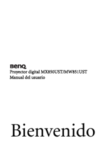 Manual de uso BenQ MW851UST Proyector