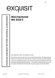 Bedienungsanleitung Exquisit WA 6310-3 Waschmaschine