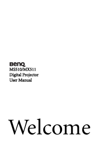 Manual BenQ MX511 Projector