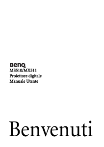 Manuale BenQ MX511 Proiettore