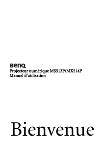 Mode d’emploi BenQ MX514P Projecteur