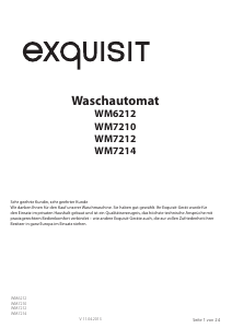 Bedienungsanleitung Exquisit WM 7212 Waschmaschine