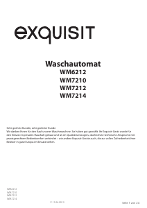 Bedienungsanleitung Exquisit WM 7214 Waschmaschine