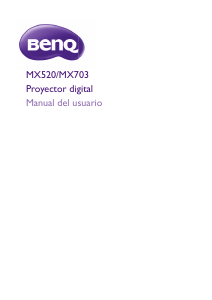 Manual de uso BenQ MX520 Proyector