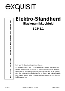 Bedienungsanleitung Exquisit ECM 5 I Herd