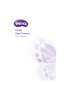 Manual BenQ MX600 Projector