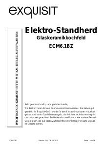 Bedienungsanleitung Exquisit ECM 6 BZ Herd