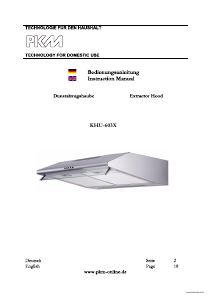 Handleiding PKM KHU-603X Afzuigkap