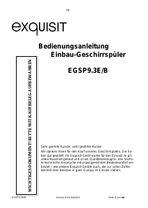 Bedienungsanleitung Exquisit EGSP9.3 E/B Geschirrspüler