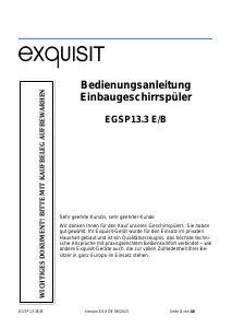 Bedienungsanleitung Exquisit EGSP13.3E/B Geschirrspüler