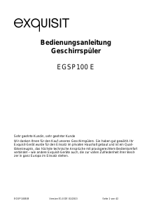 Bedienungsanleitung Exquisit EGSP100E Geschirrspüler