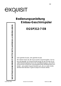 Bedienungsanleitung Exquisit EGSP312- E/B Geschirrspüler