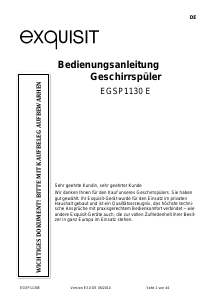 Bedienungsanleitung Exquisit EGSP1130E Geschirrspüler