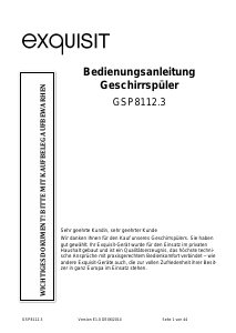 Bedienungsanleitung Exquisit GSP8112.3 Geschirrspüler