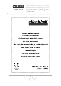 Mode d’emploi Efbe-Schott HT 320.1 Sèche-cheveux