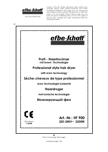 Bedienungsanleitung Efbe-Schott HT 900 Haartrockner