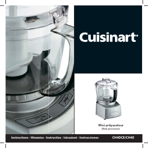 Mode d’emploi Cuisinart CH4DCE Mini Robot de cuisine