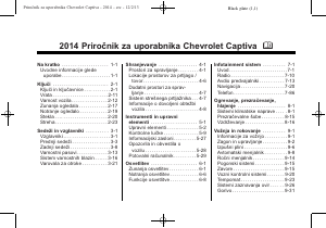 Priročnik Chevrolet Captiva (2014)