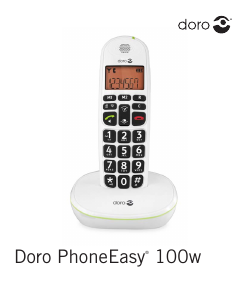 Mode d’emploi Doro PhoneEasy 100w Téléphone sans fil