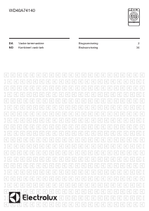 Bruksanvisning Electrolux WD40A74140 Kombimaskin vask-tørk