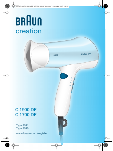 Mode d’emploi Braun C 1700 DF Creation Sèche-cheveux