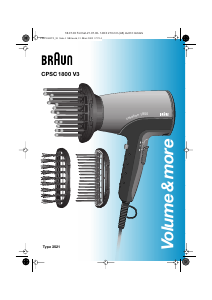 Használati útmutató Braun CPSC 1800 V3 Creation Hajszárító