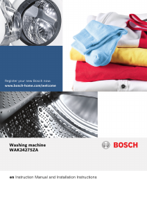 Manual Bosch WAK2427SZA Washing Machine