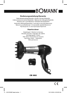 Manual de uso Bomann CB 882 Secador de pelo