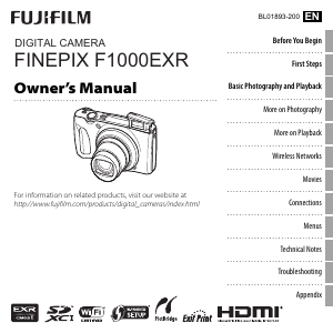 Manual Fujifilm FinePix F1000EXR Digital Camera