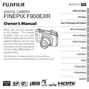 Manual Fujifilm FinePix F900EXR Digital Camera