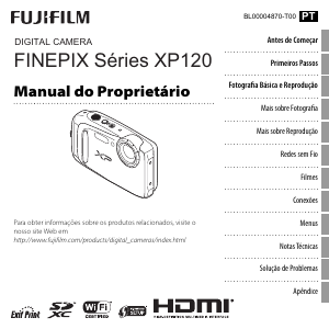 Manual Fujifilm FinePix XP120 Câmara digital