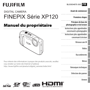 Mode d’emploi Fujifilm FinePix XP120 Appareil photo numérique