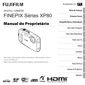 Manual Fujifilm FinePix XP80 Câmara digital