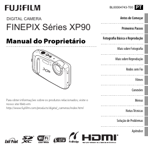 Manual Fujifilm FinePix XP90 Câmara digital