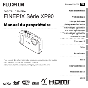 Mode d’emploi Fujifilm FinePix XP90 Appareil photo numérique