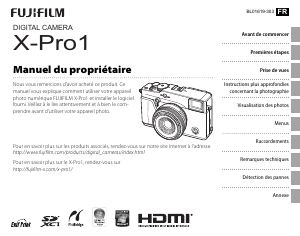 Mode d’emploi Fujifilm X-Pro1 Appareil photo numérique