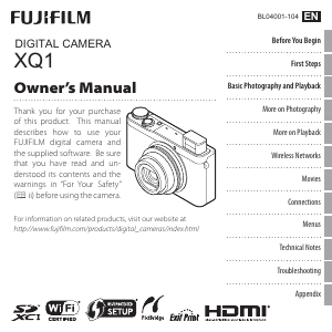 Handleiding Fujifilm XQ1 Digitale camera